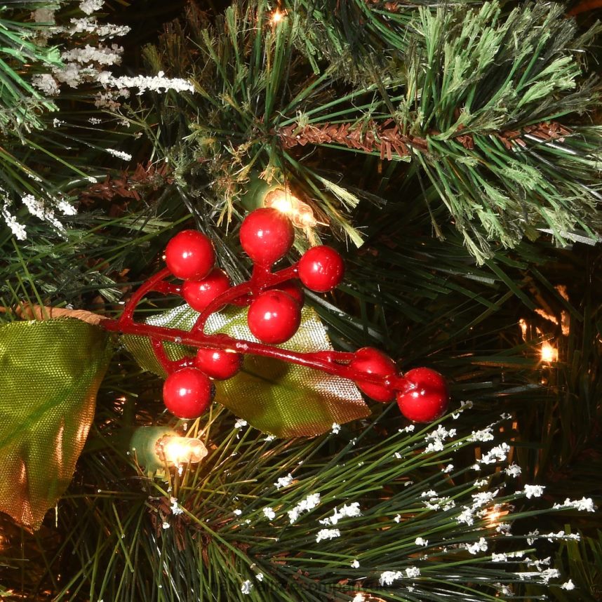 Greenery | National Tree Company Pre-Lit Artificial Christmas Wreath Green Crestwood Spruce White Lights Decorated with Pine Cones Berry Clusters Frosted Branches Christmas Collection 24 Inche